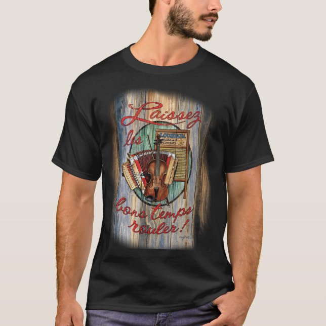 Camiseta Cajun-Música-Instrumentos (Anverso)