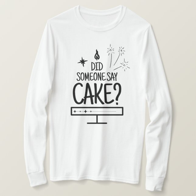 Camiseta Cake Lover Quote Minimal Black Typography White (Anverso del diseño)