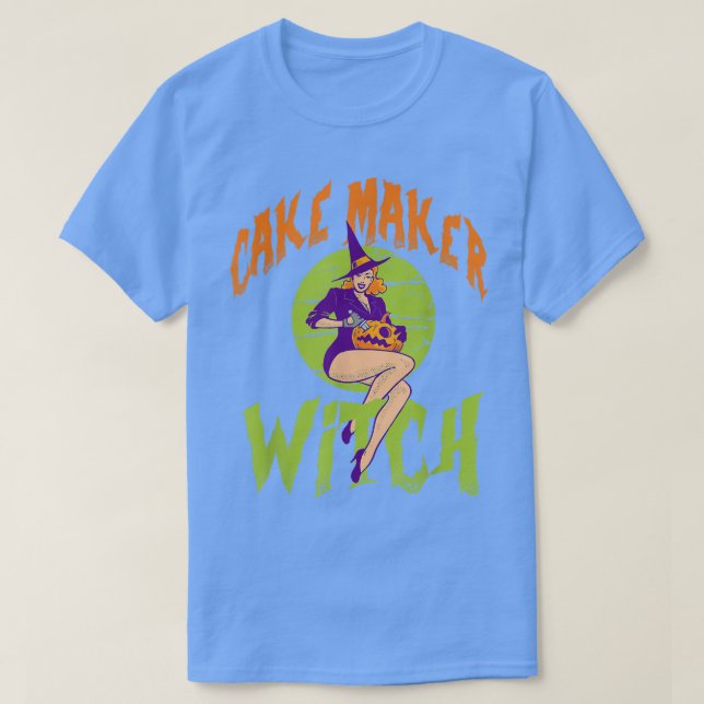 Camiseta Cake Maker Witch - Funny Cake Maker Halloween  (Diseño del anverso)