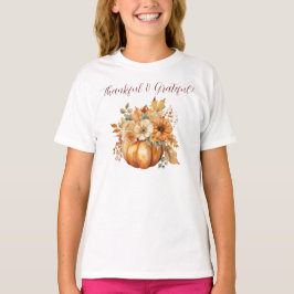 Camiseta Calabaza acuarela y flores - Agradecidos y agradec