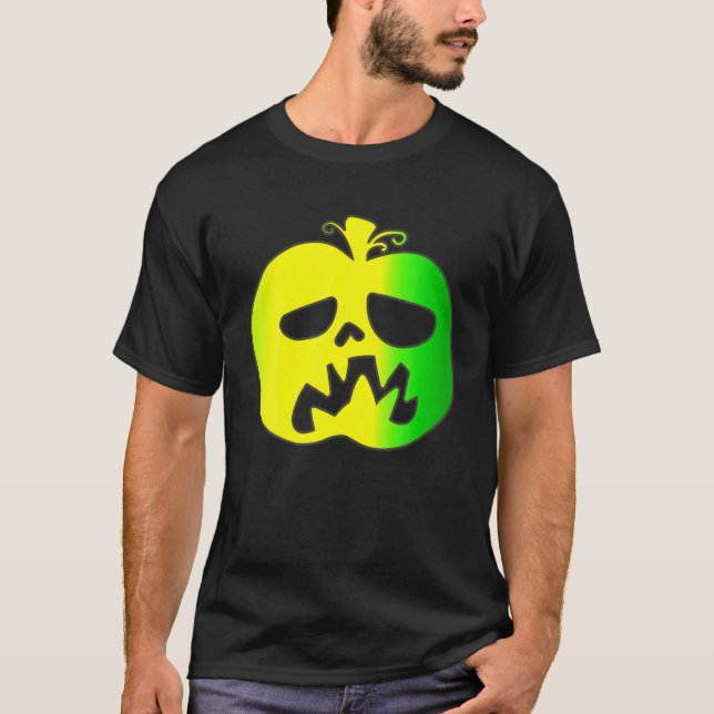 Camiseta Calabaza amarilla verde de Halloween (Anverso)
