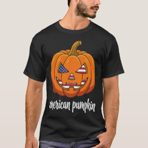 Camiseta Calabaza Americana Patriótica Jack O Lanter de Hal