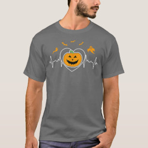 Camiseta Calabaza amor latido Jack O Lantern Face Cute Ha