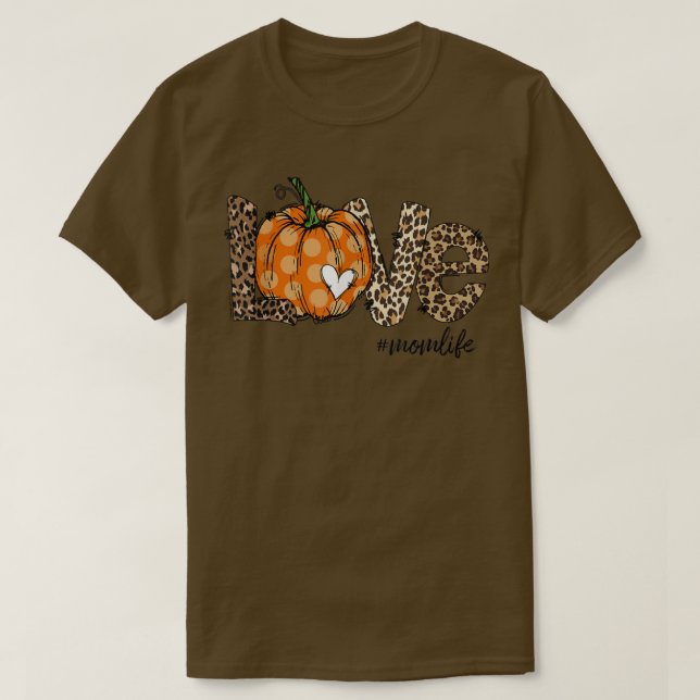 Camiseta Calabaza Amor mamá Vida Leopardo del corazón Regal (Diseño del anverso)