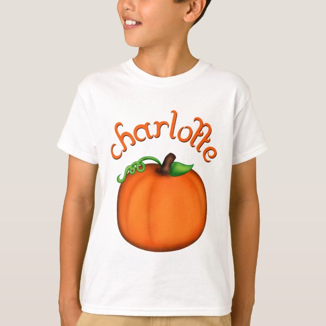 Camiseta Calabaza anaranjada linda para Charlotte (Anverso)