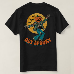 Camiseta Calabaza Bailarina Espeluznante Cabeza de Esquelet