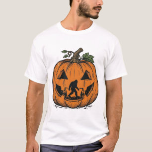 Camiseta Calabaza Bigfoot Vintage Diseño Vectorial Hallowee