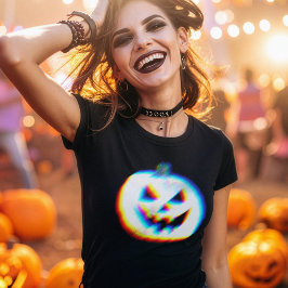 Camiseta Calabaza blanca Glitchy EDM