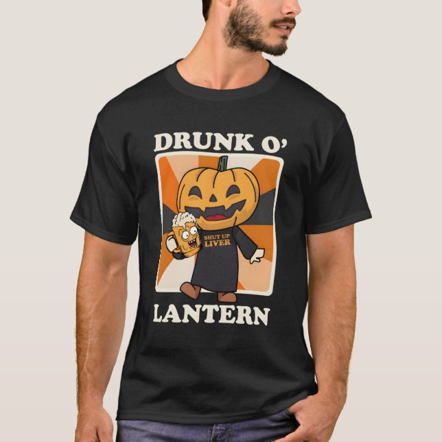 Camiseta Calabaza Borracho O' Lantern Beer Drinkers Hallowe (Anverso)