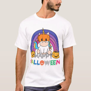 Camiseta Calabaza Cabeza de Unicornio para Halloween
