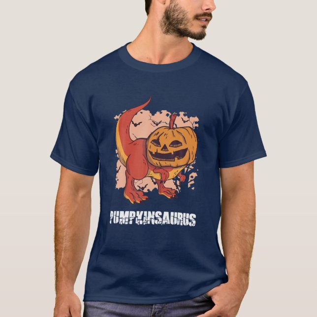 Camiseta Calabaza Calabaza Rex Halloween T Rex Pumkin H (Anverso)