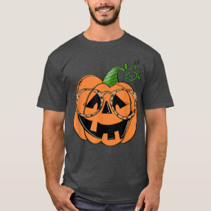 Camiseta Calabaza Cara Gafas Leopardo Season Funny H