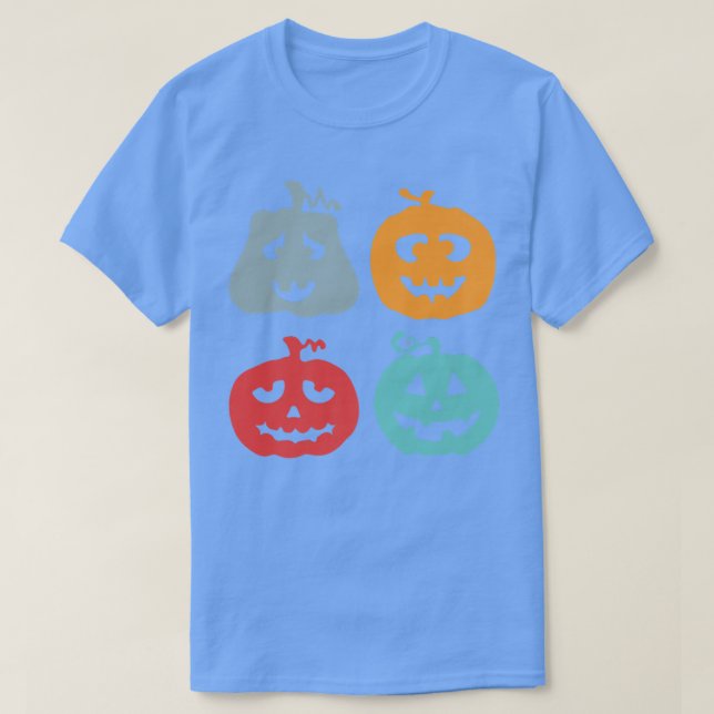 Camiseta Calabaza cara perezosa disfraz de Halloween lindo  (Diseño del anverso)