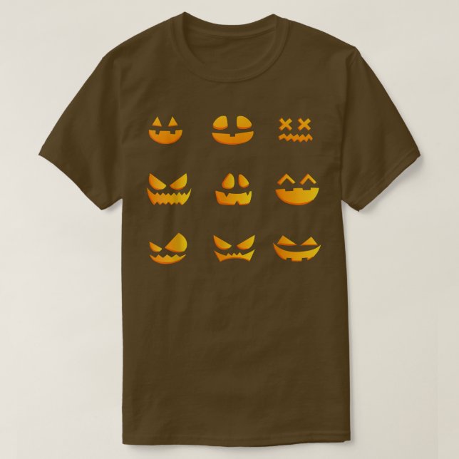 Camiseta Calabaza cara perezosa disfraz de Halloween miedo  (Diseño del anverso)
