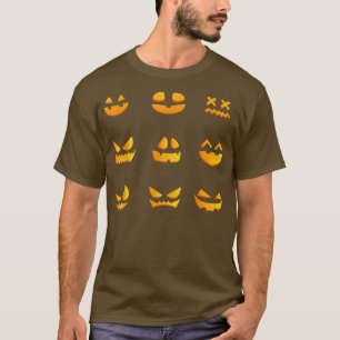 Camiseta Calabaza cara perezosa disfraz de Halloween miedo 