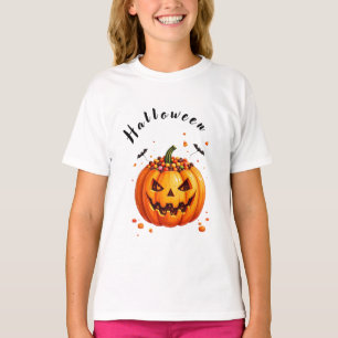 Camiseta Calabaza colorida de Halloween llena de caramelos