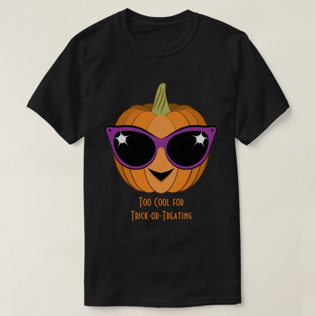 Camiseta Calabaza con gafas de sol de Guay Retro Halloween (Diseño del anverso)