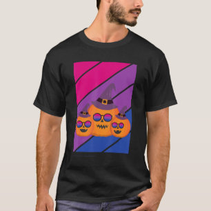 Camiseta Calabaza con la bandera bisexual de Halloween de o