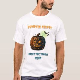 Camiseta Calabaza con luna llena y Halloween