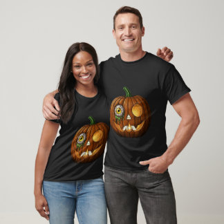 Camiseta Calabaza con Ojo Místico y Manos de Esqueleto