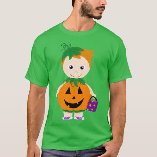 Camiseta Calabaza Costume Niño Piel ligera Pelo Rojo