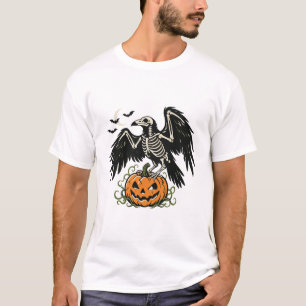 Camiseta Calabaza Cuervo Esqueleto Halloween