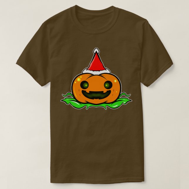 Camiseta Calabaza Cuidada Con Navidades De Santa Hat Hallow (Diseño del anverso)
