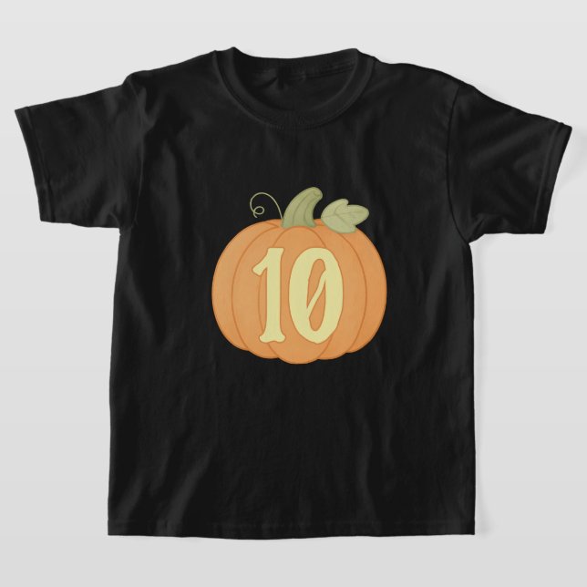 Camiseta Calabaza Cute Fall 10 cumpleaños | Halloween Party (Distribución)