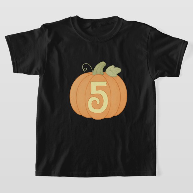 Camiseta Calabaza Cute Fall 5 cumpleaños | Halloween Party (Distribución)