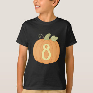 Camiseta Calabaza Cute Fall 8 cumpleaños Halloween Party