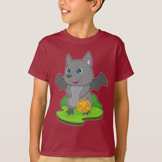 Camiseta Calabaza de Bat Halloween (Anverso)