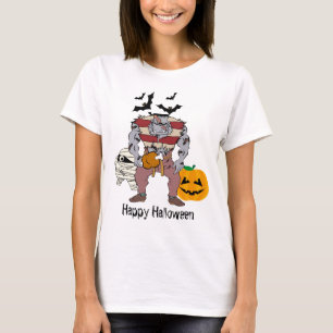 Camiseta Calabaza De Bomba De Bomba Frankenstein Y Hallowee