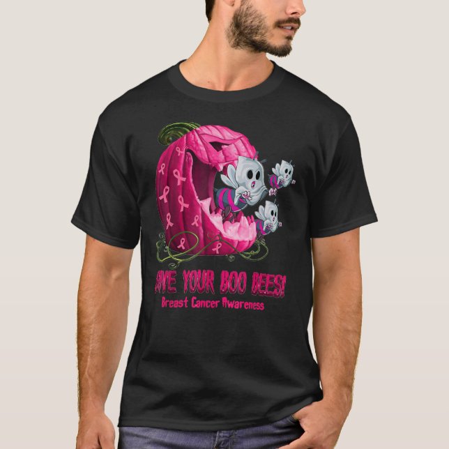 Camiseta Calabaza de Boos de Concienciación sobre el Cáncer (Anverso)
