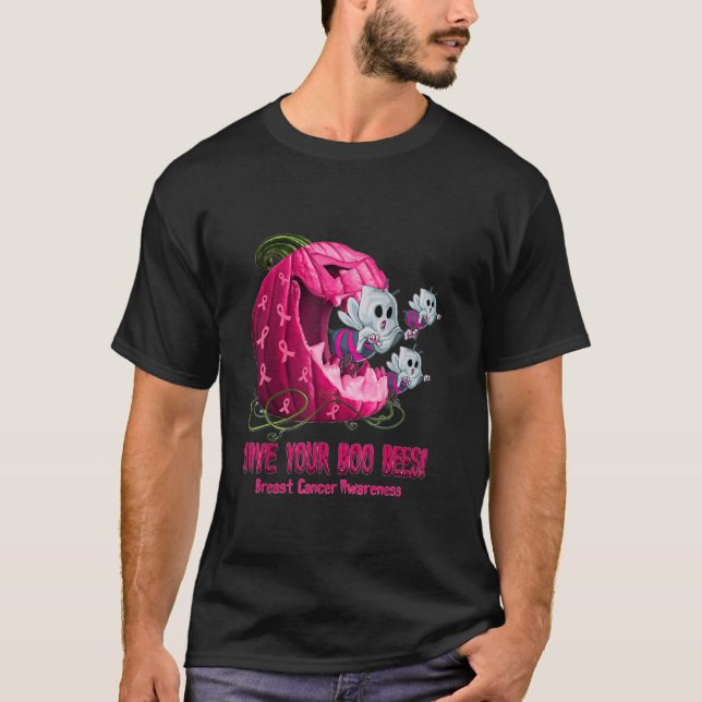 Camiseta Calabaza de Boos de Concienciación sobre el Cáncer (Anverso)