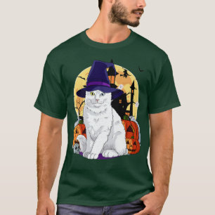 Camiseta Calabaza de Brujas de Gato de Angora Turca Cuidada