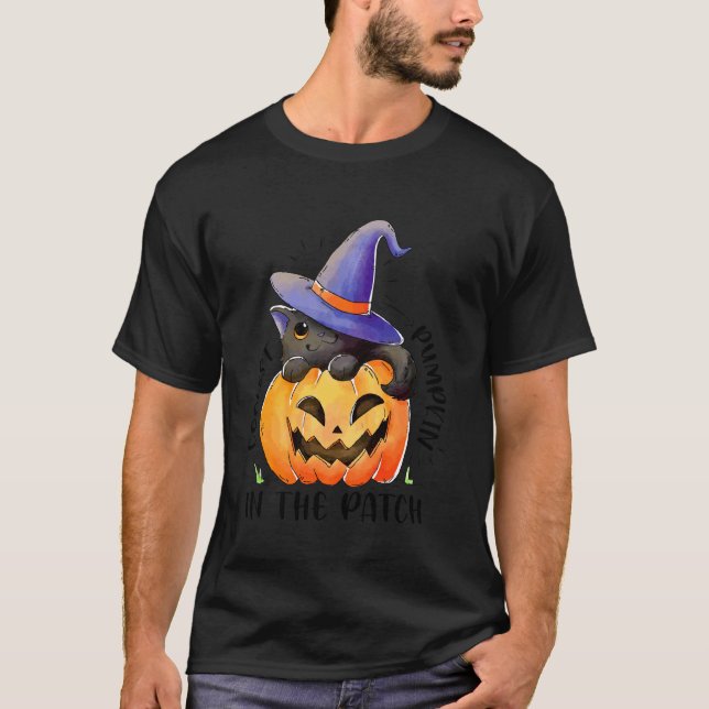 Camiseta Calabaza De Brujas De Gato Más Frías En El Parche  (Anverso)