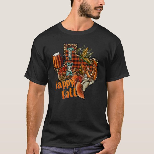 Camiseta Calabaza de búfalo en Texas Happy Fall (Anverso)