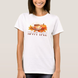 Camiseta Calabaza de café de otoño feliz