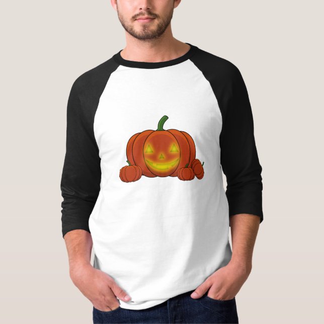 Camiseta Calabaza de calabaza brillante de Jack-o'-Lantern (Anverso)