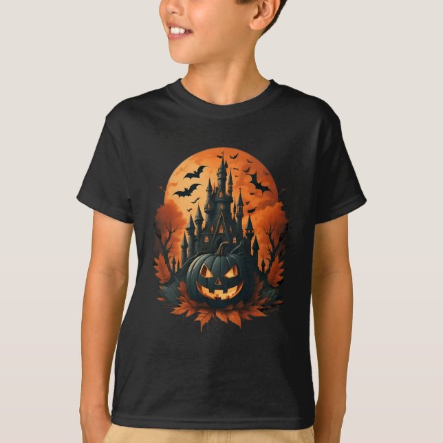Camiseta Calabaza de calabaza de Halloween con cara de Jack (Anverso)