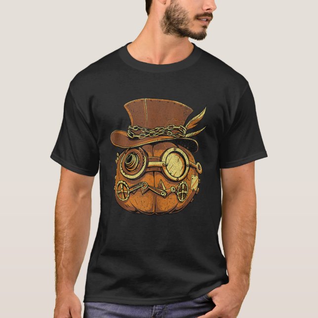 Camiseta Calabaza de calabaza de vapor Halloween asusta oct (Anverso)