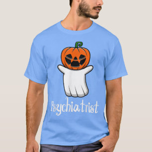 Camiseta Calabaza de calabaza fantasma Psiquiatra Tee Hallo