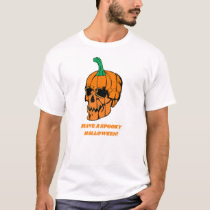 Camiseta Calabaza de calavera escarpada de Halloween