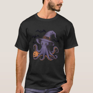 Camiseta Calabaza de carne de vaca Octopus Halloween T Shir