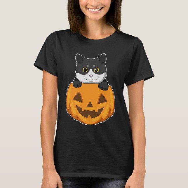 Camiseta Calabaza de Cat Halloween (Anverso)