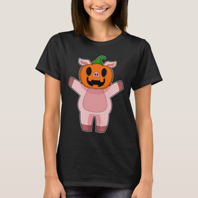 Camiseta Calabaza de cerdo Halloween (Anverso)