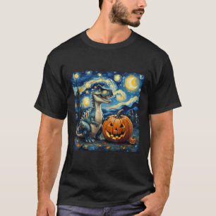 Camiseta Calabaza de Dinosaurio Van Gogh Starry Night Style