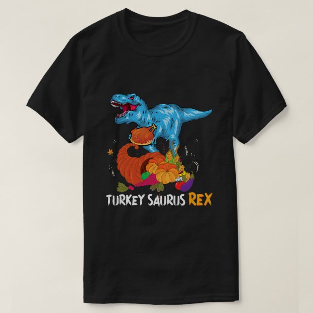 Camiseta Calabaza de dinosaurios en el Día de Acción de Gra (Diseño del anverso)