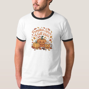 Camiseta Calabaza de especias y batas de otoño