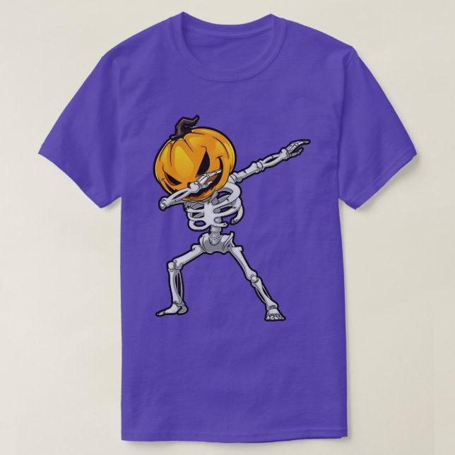 Camiseta Calabaza de esqueleto Dabbing Halloween Funny Skul (Diseño del anverso)
